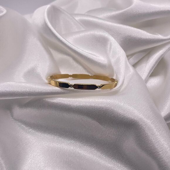 Saks Fifth Avenue Women's Gold Tone Rhinestone Gem Love Bangle Bracelet - Picture 2 of 10